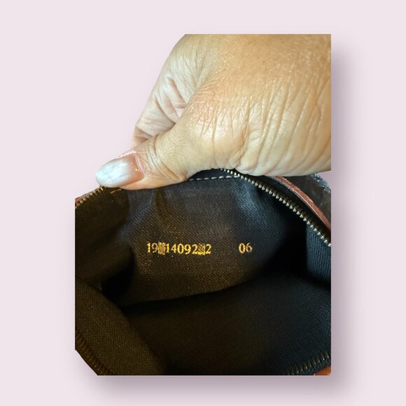 Authentic Vintage Fendi Pequin Stripe Coated Canvas Dome Bag | Leather Trim - Picture 8 of 10